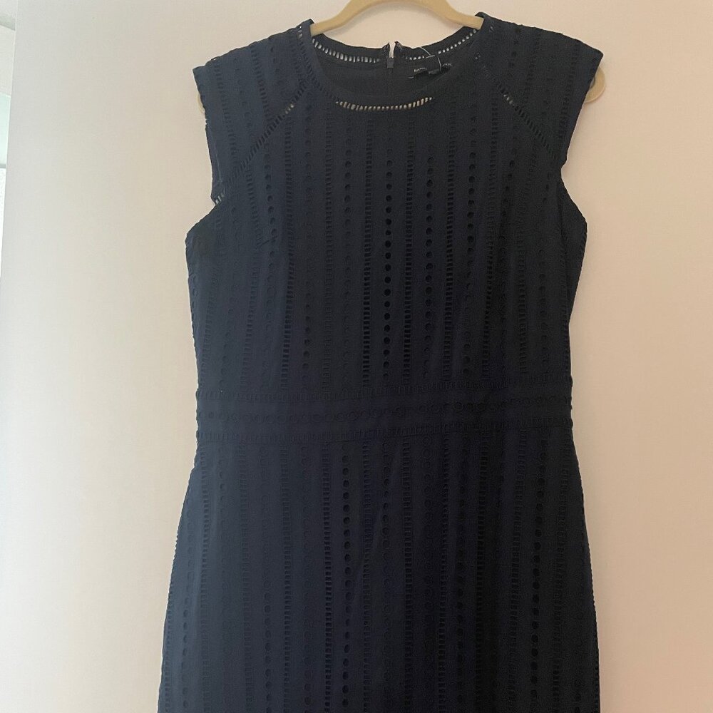 Beautiful and Classy Dark Blue Mini Eyelet Cotton Dress NWT Size 10